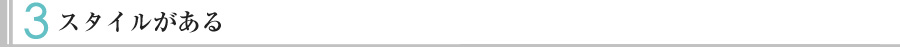 3.スタイルがある