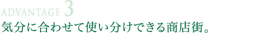 気分に合わせて使い分けできる商店街。