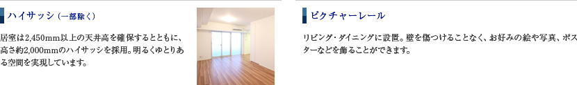 ハイサッシ／ピクチャーレール