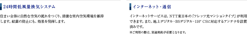 24時間低風量換気システム／インターネット・通信